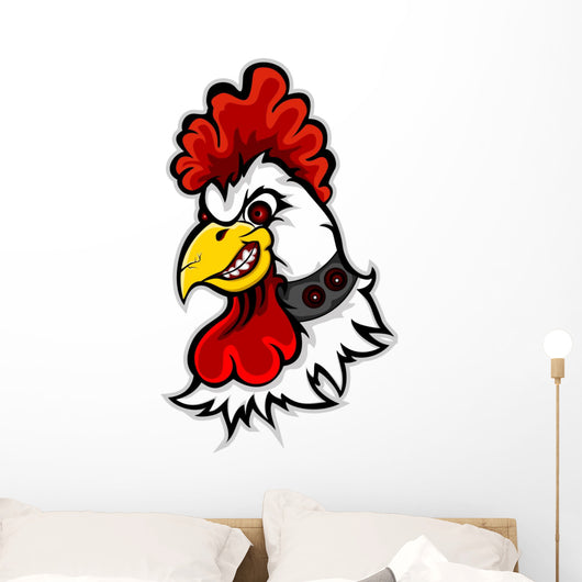 Angry Rooster Head Wall Decal