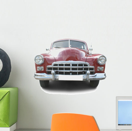 Red Retro Automobile Wall Decal