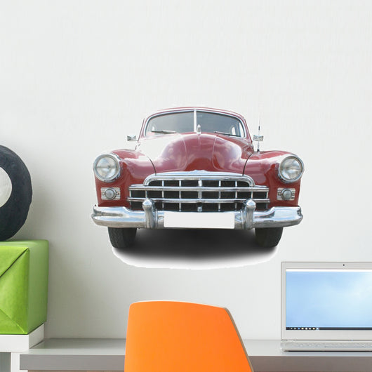 Red retro automobile Wall Decal