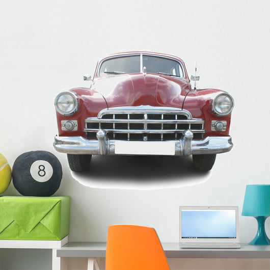 Red retro automobile Wall Decal