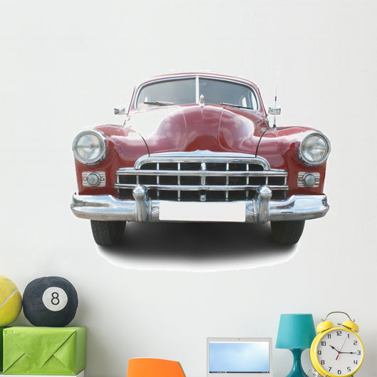 Red retro automobile Wall Decal