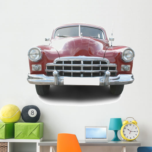 Red retro automobile Wall Decal