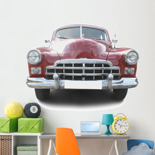 Red retro automobile Wall Decal