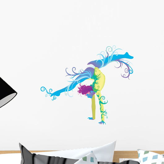 Gymnastic Performer with Abstract