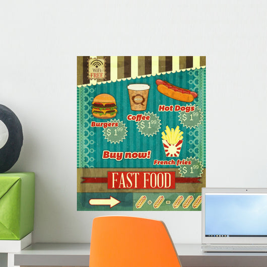 Vintage Fast Food Menu
