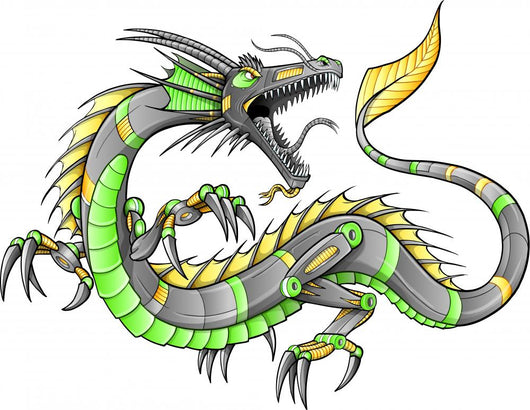 Robot Cyborg Dragon Vector Wall Mural