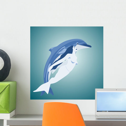 Dolphin and Mermaid Wall Mural