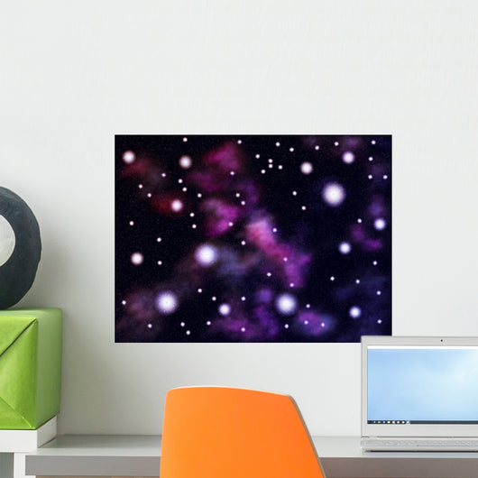 Colorful Space Clouds Wall Mural