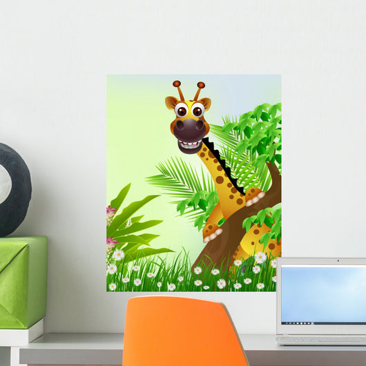 Cute Giraffe Cartoon Smiling