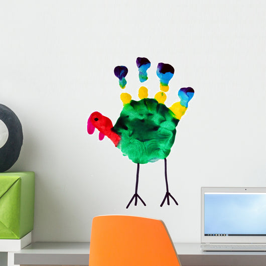 Thanksgiving turkey child art Wall Decal