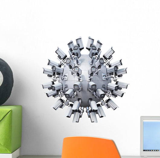 Security Cameras Spherical Wall Decal