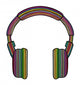 Rainbow Headphones Music Wall Decal