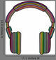 Rainbow Headphones Music Wall Decal