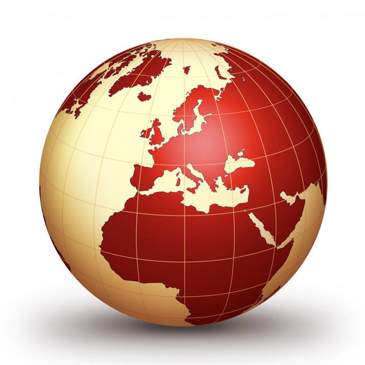Red World Globe Wall Mural