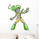 Alien Ninja Warrior Vector Wall Decal