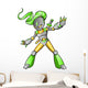 Alien Ninja Warrior Vector Wall Decal