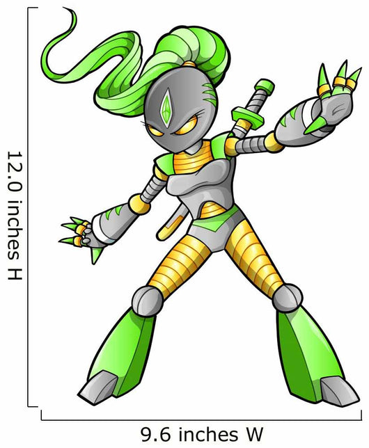 Alien Ninja Warrior Vector Wall Decal