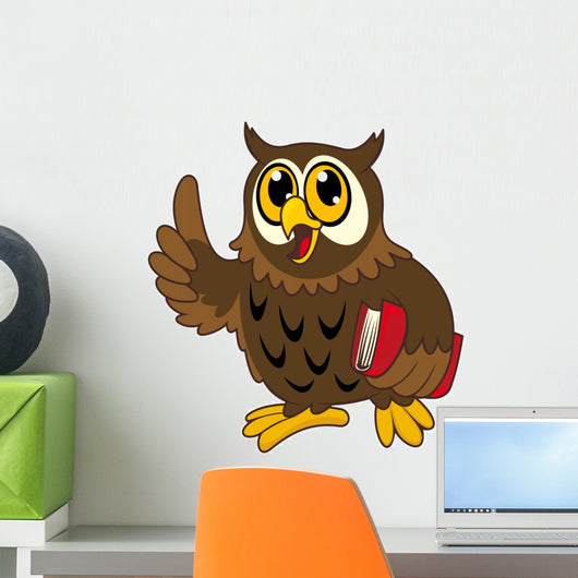 Cartoon Owl Bird with Wall Decal