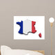 France Flag Map Shape Wall Decal