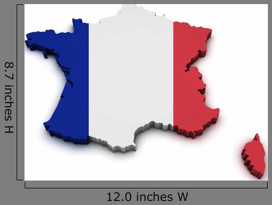 France Flag Map Shape Wall Decal