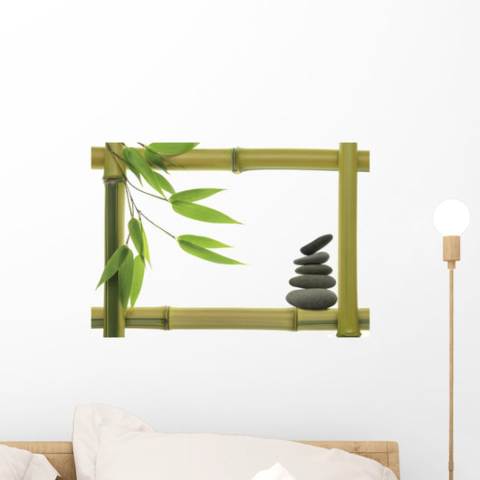 Bamboo Frame with Zen Stones Wall Decal