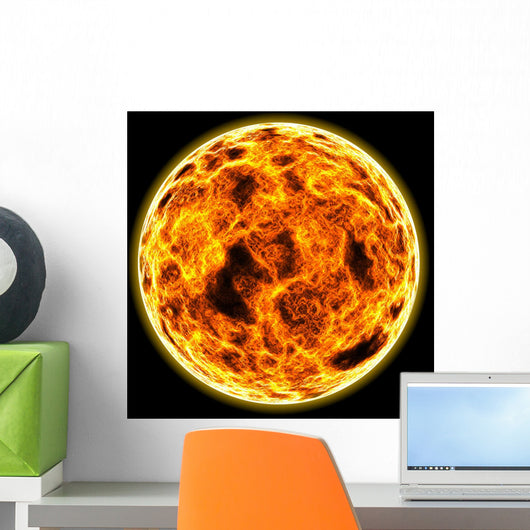 Flaming Sun Wall Mural