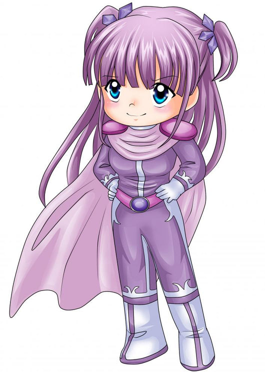 Chibi style illustration of a super-heroine Wall Decal