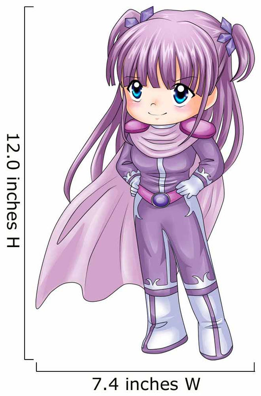 Chibi style illustration of a super-heroine Wall Decal