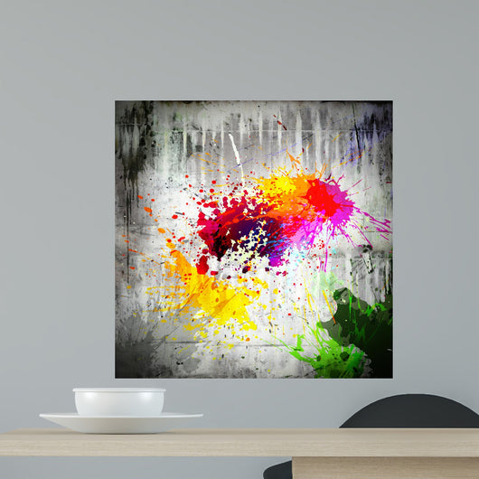 Ink Splatter Concrete Wall