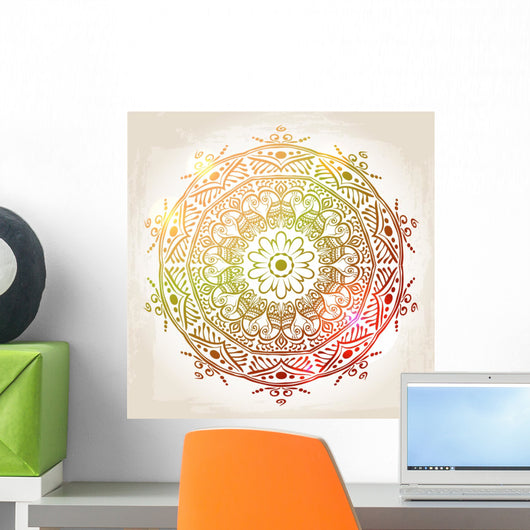 Ornamental round Floral Yellow