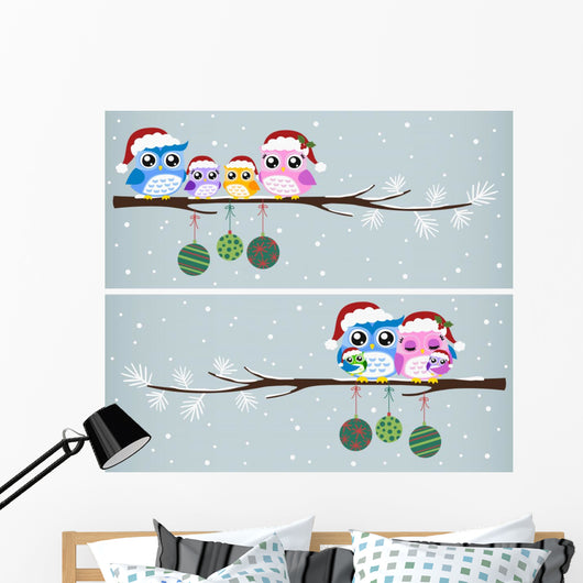 Owl Family Christmas Celebration