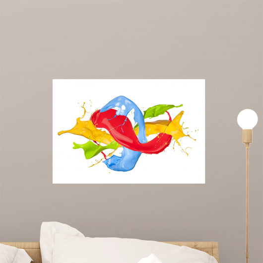 Colored paint splash isolated on white background Wall Decal