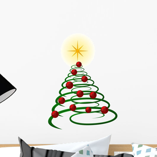 abstract green christmas tree Wall Decal