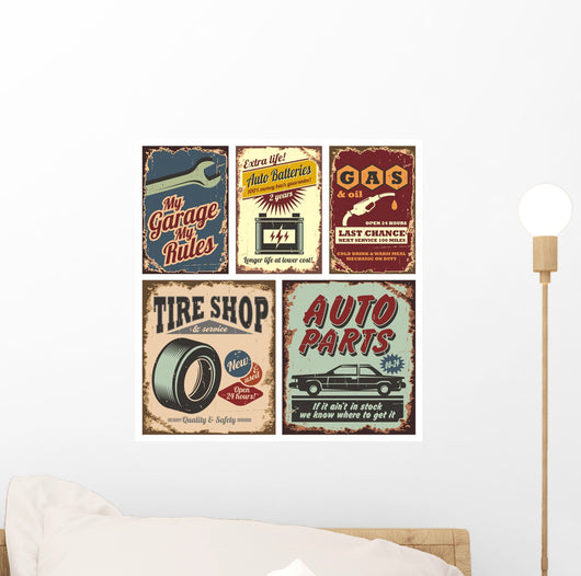 Vintage Car Metal Signs