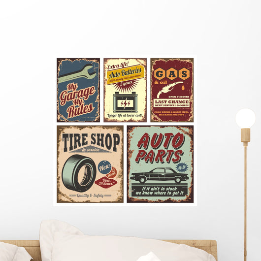 Vintage Car Metal Signs