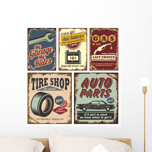 Vintage Car Metal Signs
