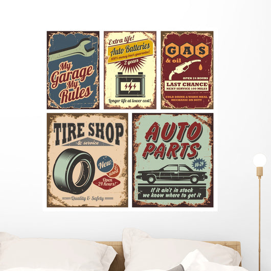 Vintage Car Metal Signs