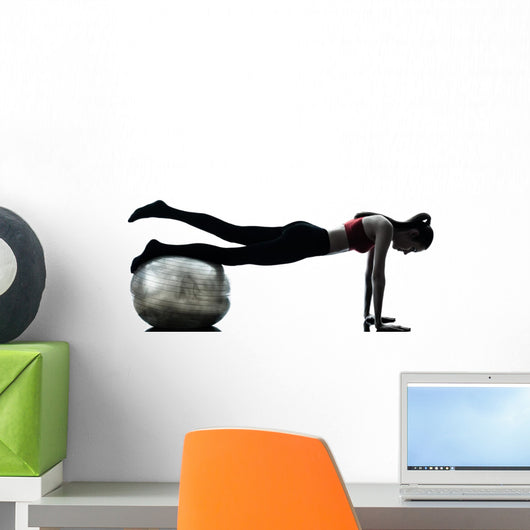 Woman Exercising Fitness Ball