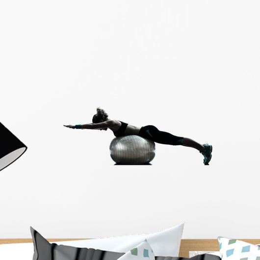Woman Exercising Fitness Ball