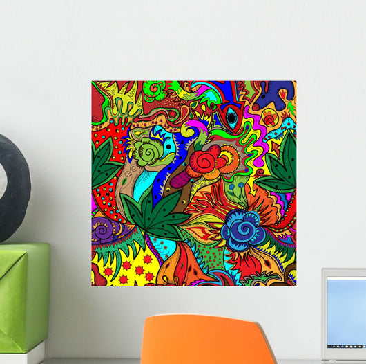 Trippy Multicolor Abstract Wall Mural