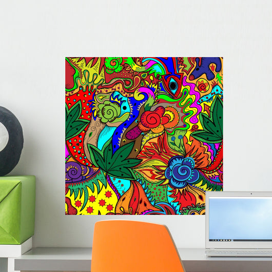 trippy multicolor abstract Wall Mural