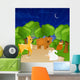 Vector Illustration Forest Animals Wall Mural