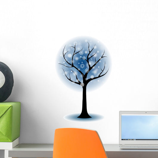 Snow Flakes Tree Wall Decal