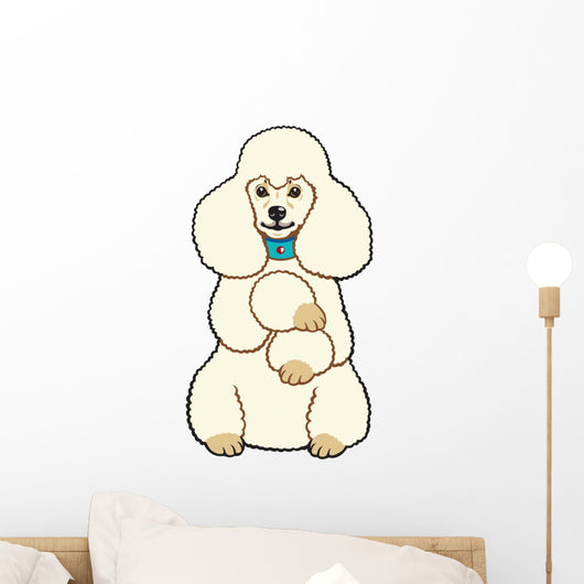 White Poodle Wall Decal