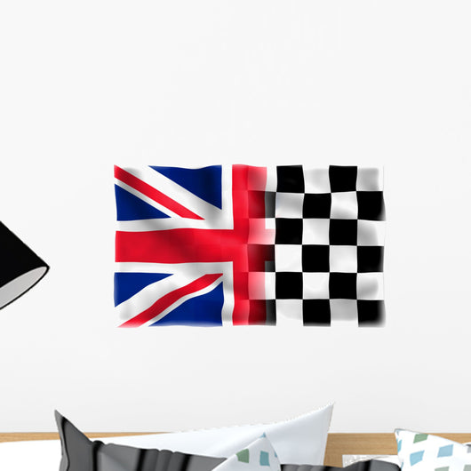 uk and racing flag Wall Mural