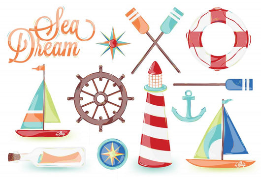 Icons Sea Wall Mural