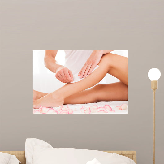 Beautician Waxing Woman Leg