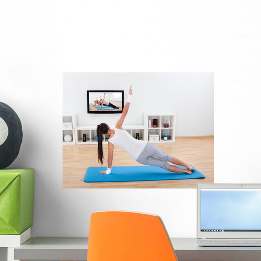 Woman Practicing Yoga Home