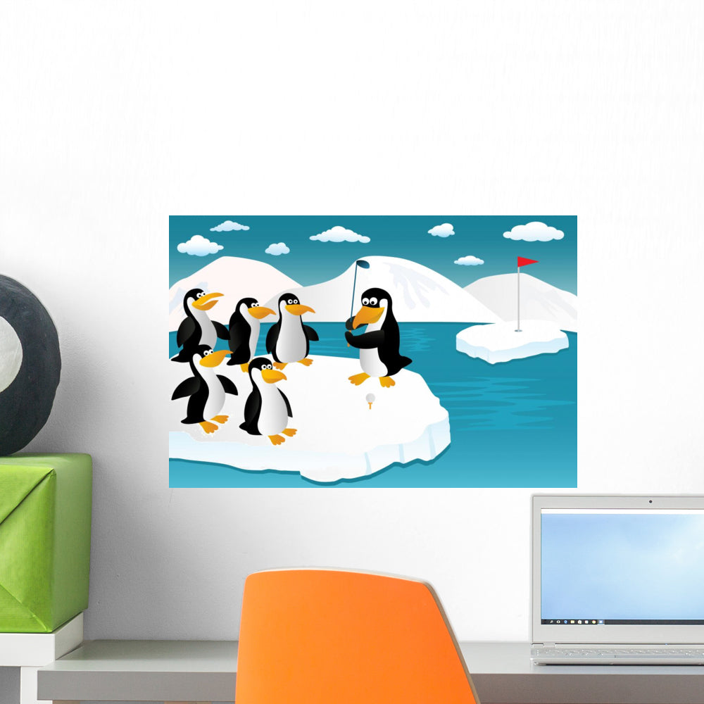 Penguins Playing Golf – Wallmonkeys