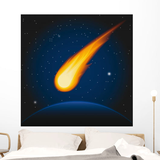 Falling asteroid Wall Mural